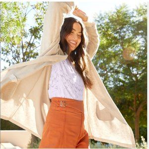 NWT Donni Sandwash Cardigan Long Open Front Duster Cardigan One Size